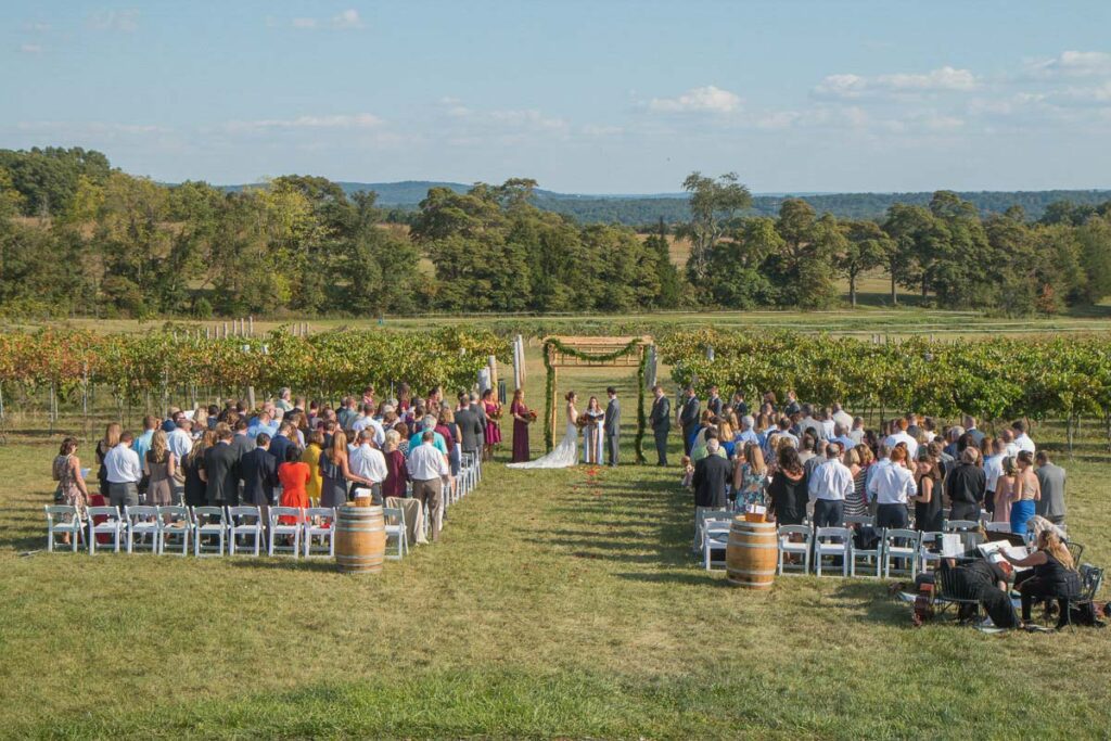 A view of Chad and Jessie’s wedding ceremony