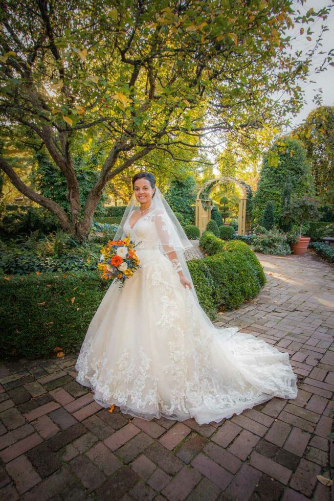 Samantha in her wedding gown