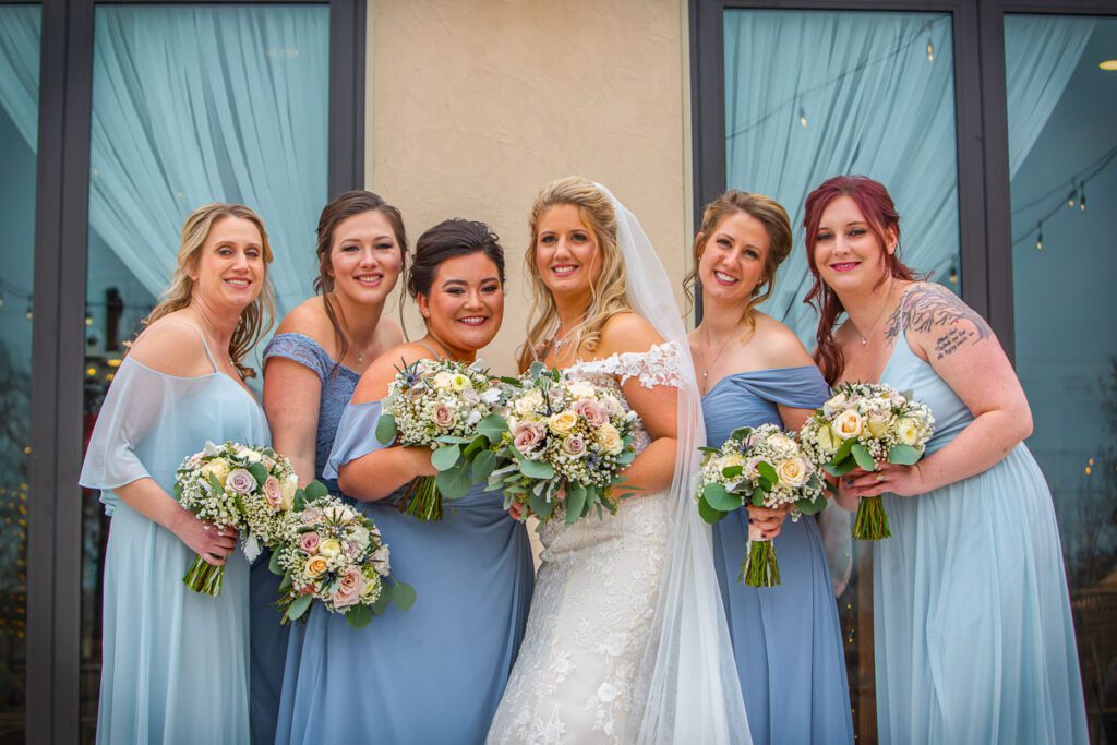 Rachel with her five bridesmaids