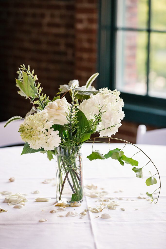 White flowers on a table
