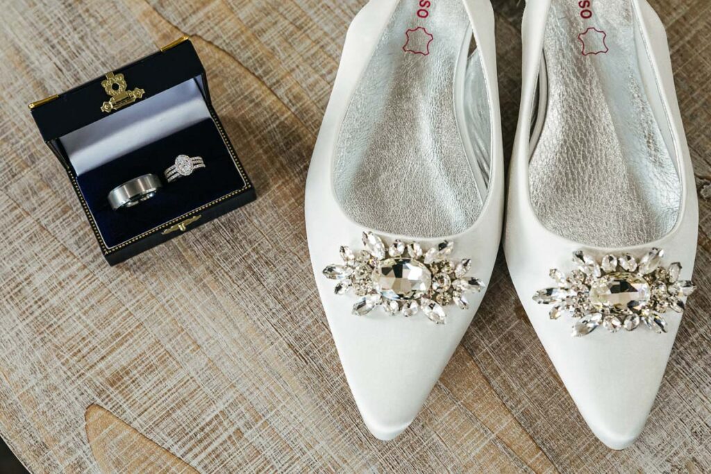 Kaylee’s wedding slippers and rings