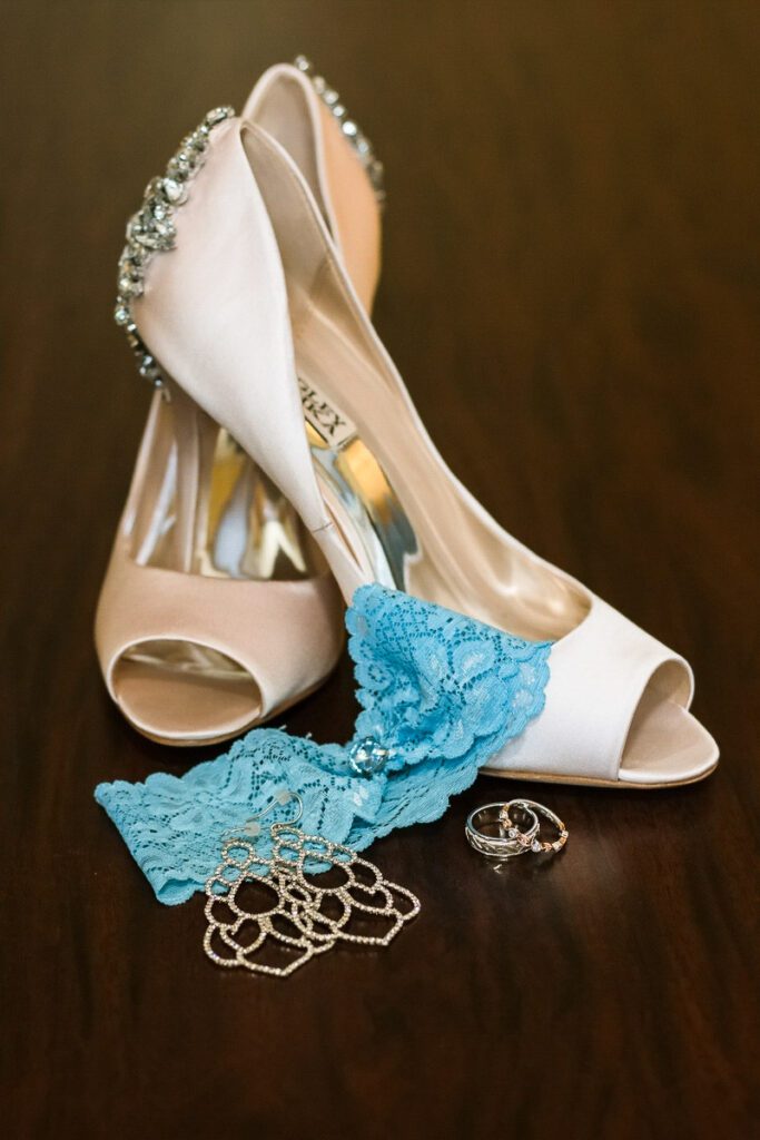 Danica’s slippers and wedding jewelry