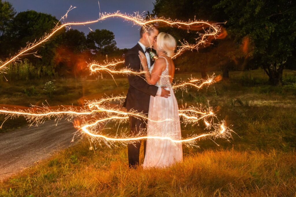 A lighting effect around Kelley and James