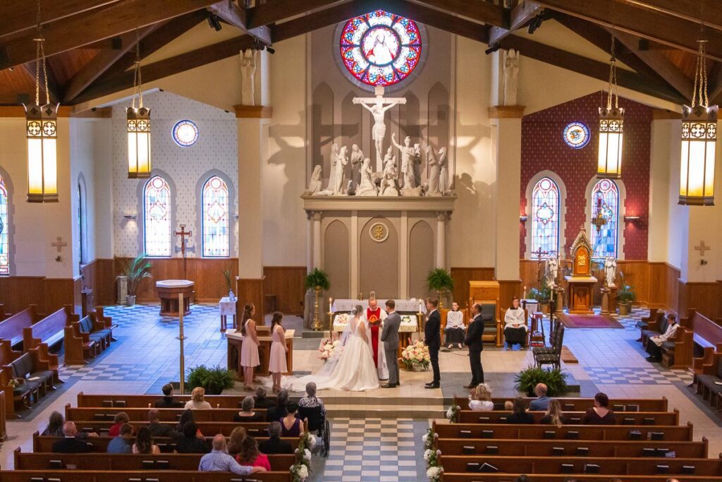 Kristen and Throsten at the altar of the church