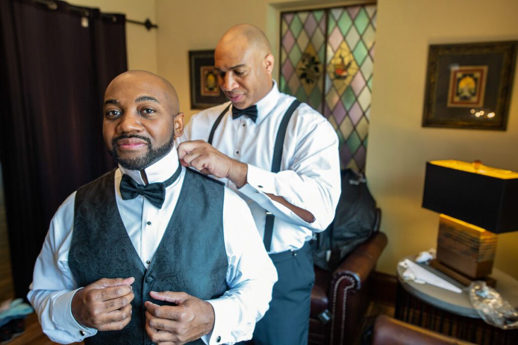 Malcolm being prepared for his wedding