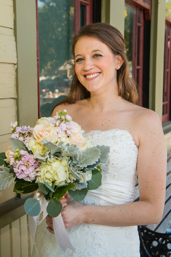 A bride with her flowers