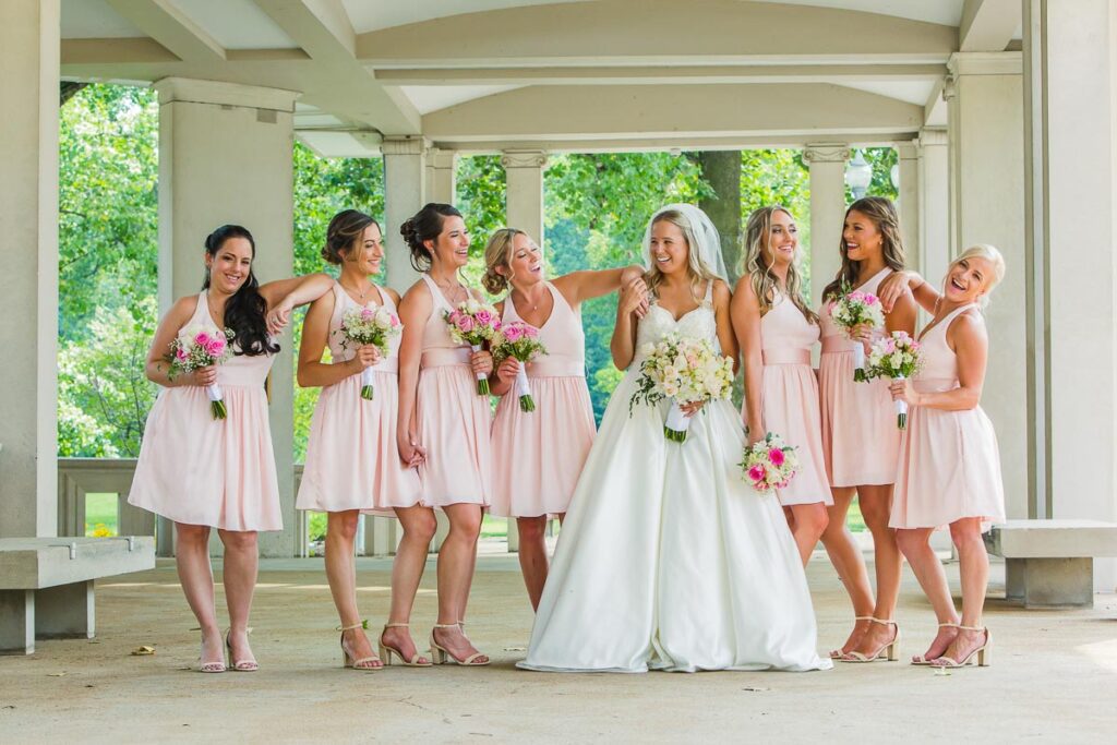 Mary and her bridesmaids together as friends