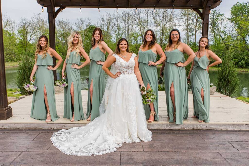 Katie with her six bridesmaids