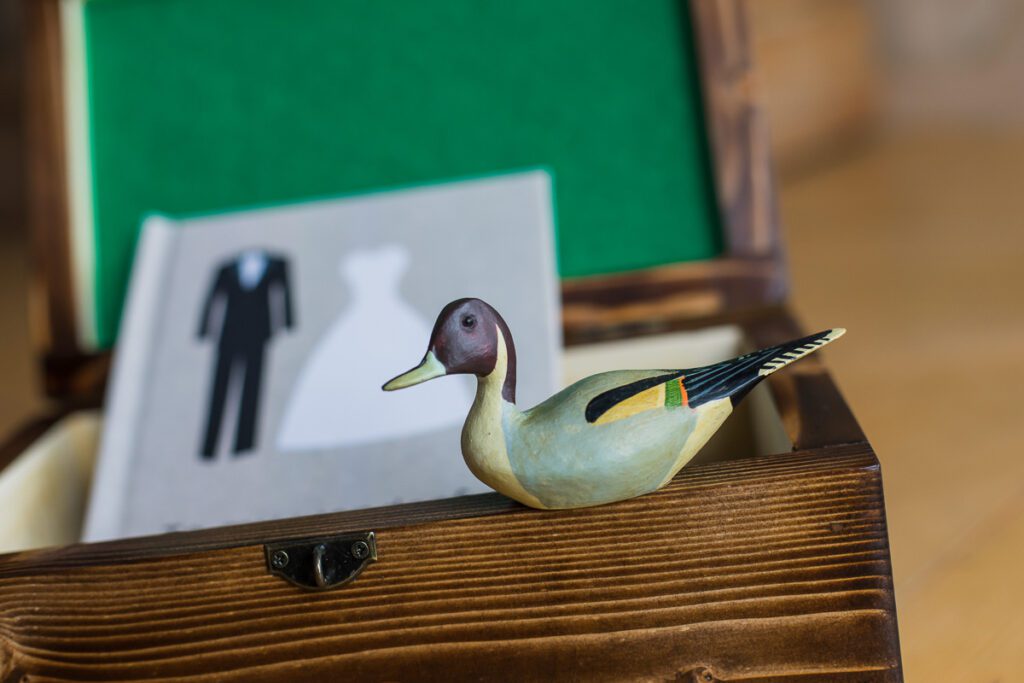 A small duck figure