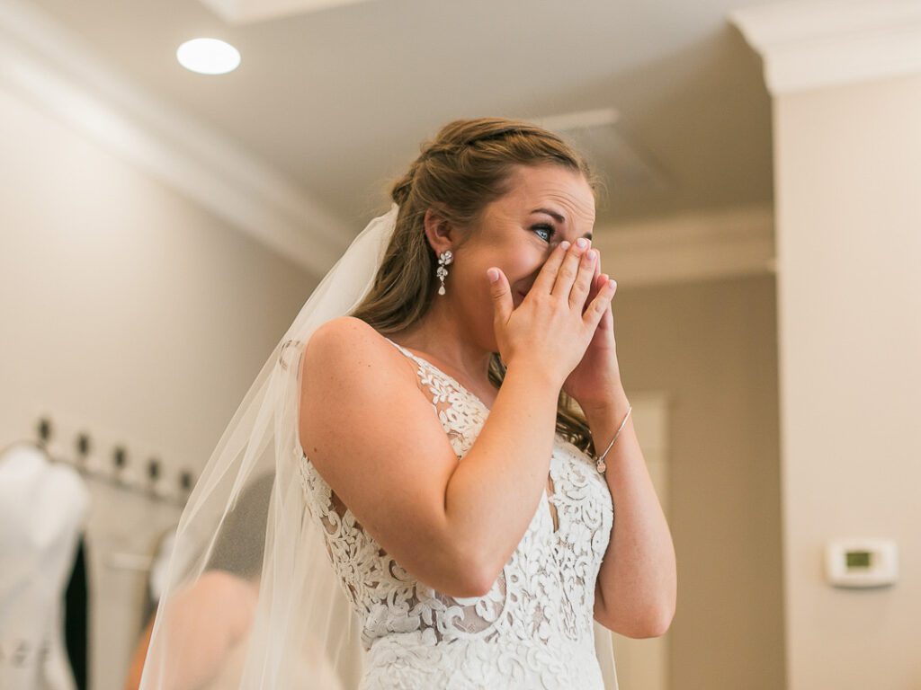 Bride eyes filled with tears