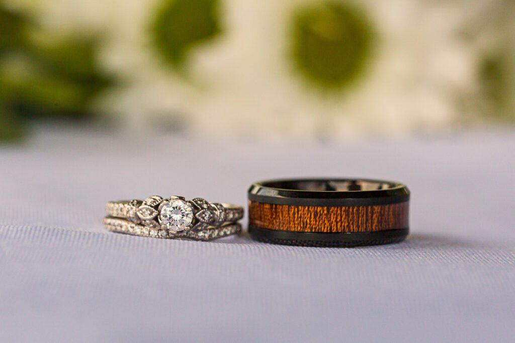wedding rings of bride and groom